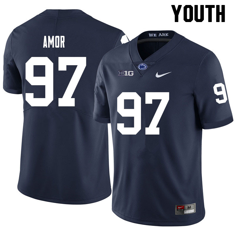 NCAA Nike Youth Penn State Nittany Lions Barney Amor #97 College Football Authentic Navy Stitched Jersey HYJ6098PP